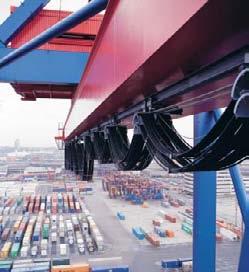 These systems carry flat and round cables for the transfer of electrical energy and data. Hoses are also carried for the directing of fluids, air or gases.