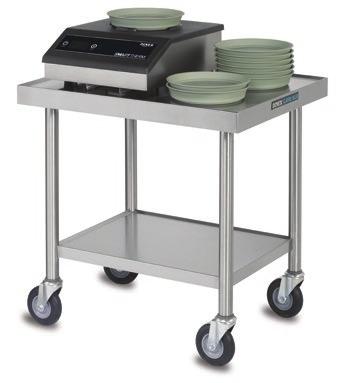 INDUCTION SYSTEMS CHARGING STATIONS Induction Charger Table Compact 30" x 24" size stainless table conveniently holds Smart Therm II or DuraTherm induction base heating systems Second storage shelf