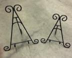 Candelabra Silver 15 W x 17 H 1 $30 Easel Stands 70 H, with adjustable arms.