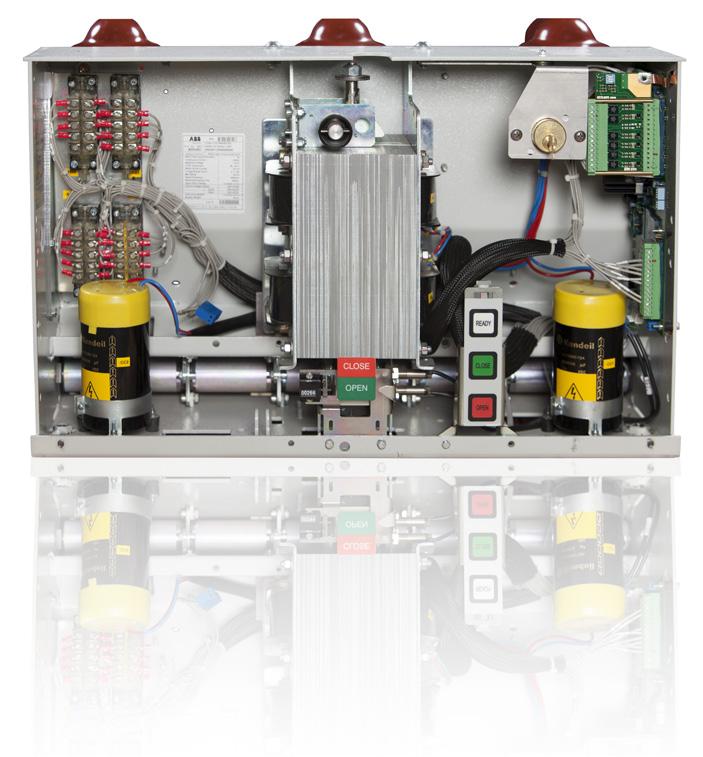AMVAC circuit breaker Magnetic actuator Manual tripping mechanism Electronic controller Auxiliary contacts (MOC) Electrical energy storage With the AMVAC, ABB is the first to combine the unique