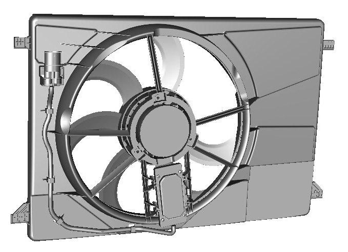 Figure 6.5 Electric Single Fan In the Flowmaster model the cooling fan is represented by a generic component. It is governed by a thermostat, a gauge and a COM controller (Figure 6.6). Figure 6.