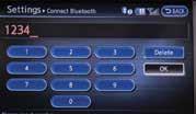 system guide FOR DEVICES OTHER THAN PHONES. Press the SETTING button on the instrument panel and select the Bluetooth key on the display.. Select the Connect Bluetooth key. 3.