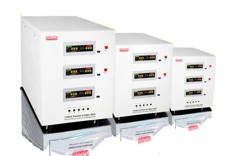 Mega 33 AVR Series Three Phase AVR For Stable Power Protection 9 KVA ~ 60 KVA three phase automatic voltage regulator Hybird servo motor plus AVR for combined high precision without instant high