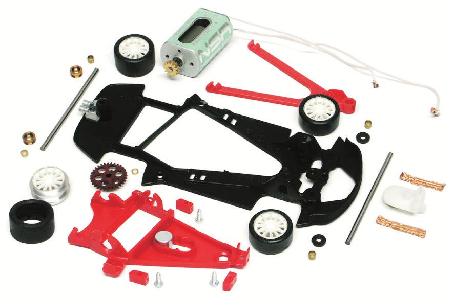 Porsche 997 GT3 RSR Spare Parts GT OPTIONAL Anglewinder Chassis Guide drop arm Motor support Motor Pinions Crowns Bushing Axles Hubs Tires Plastic insert Screw Magnet Guides Guides Spacers Braids