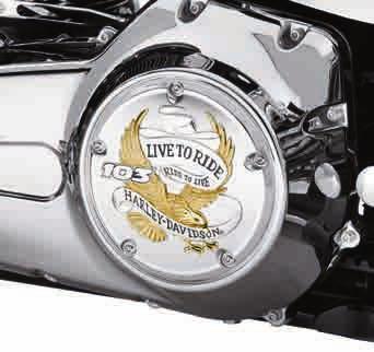 NEW ENGINE TRIM 473 Derby, Point & Air Cleaner Covers 1 B. HARLEY-DAVIDSON LIVE TO RIDE DERBY COVER GOLD 103 LOGO 2 4 6 5 NEW 3 7 B.