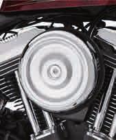 NEW D. BOBBER-STYLE ROUND AIR CLEANER COVER CHROME E. BILLET AIR CLEANER COVER BLACK (SHOWN WITH DARK CUSTOM MEDALLION) NEW D. BOBBER-STYLE ROUND AIR CLEANER COVER GLOSS BLACK E.