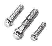CHROME 12-POINT SCREWS Available in 1/4-inch, 5/16-inch and 3/8-inch coarse thread, up to