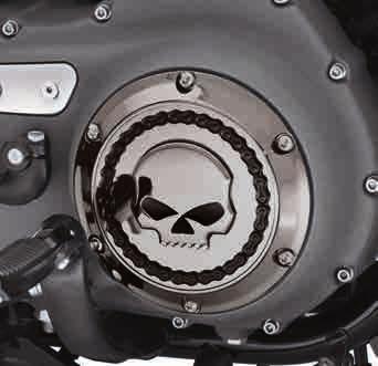 NEW ENGINE TRIM 469 Derby, Point & Air Cleaner Covers B. SKULL & CHAIN COLLECTION DERBY COVER SMOKEY CHROME (JEWELED SKULL SHOWN) NEW B.