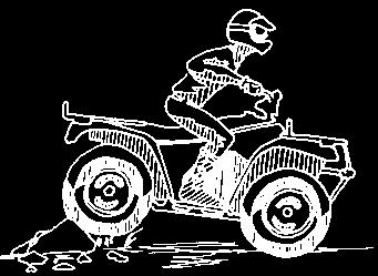 Keep your speed way down; less than 5 mph. 2. Approach the obstacle head-on. 3. Come up off the seat. 4. Keep your weight on the footrests. 5. Apply a little throttle when the front tires make contact with the obstacle.