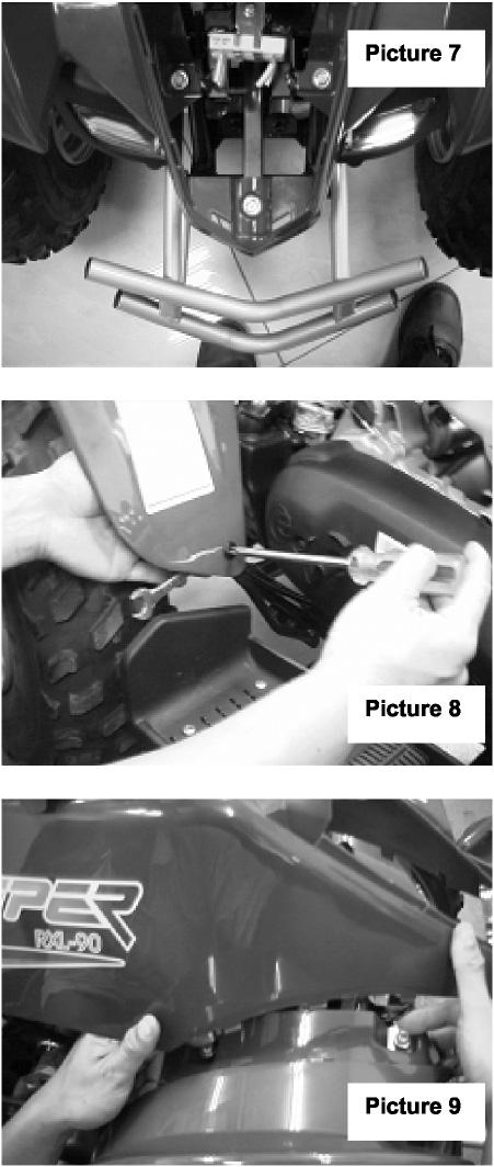 To remove the front body cover (The front body cover must be removed prior to removal of the front fender panels): 1.