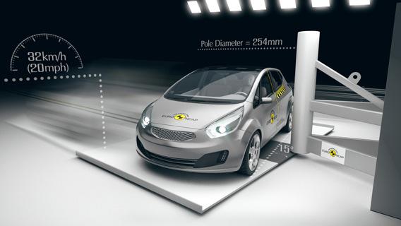 Side testing Add a side poll impact test Euro NCAP consumer side pole test At present, vehicles generally perform well in the Euro NCAP pole test, which is similar to the UNECE R135 specification.