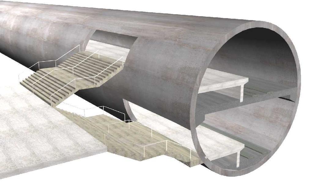 L9: Building Tunnel cross-section of 11 meter diameter Platforms inside