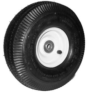 These wheels are similar to the automotive type in that they require air inflation and provide excellent shock-absorption when handling delicate or fragile items.