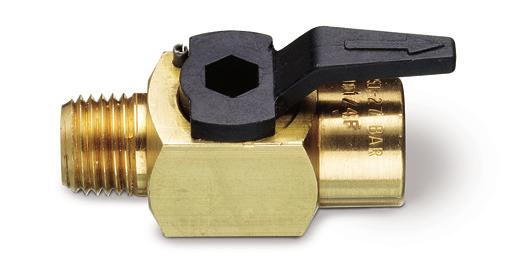 1/4" female inlet and 1/4"female outlet conn. s: rass body with Celcon plug handle 23220 Plug Valve, Female x Male 1/4" female inlet and 1/4" male outlet conn.