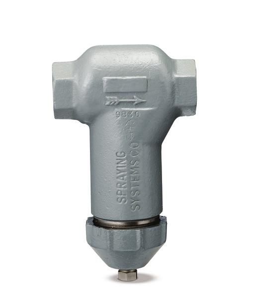 On some models, the bottom pipe plug can be replaced with a drain cock for quick-flush cleaning. Models with a clear nylon bowl allow easy visual inspection of the internal screen.