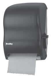 Dispenses one standard core 8" or 9"W x 800'L paper towel roll. Unit measures 171 8" W x 171 8" H x 10½" D. 15 1/8" MODEL 2494 2.14" (54mm) 12.27" (312mm) Constructed of high impact material.
