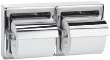 Constructed of satin-finish stainless steel. Unit has individually mounted arms and free-turning roller that telescopes for filling. Holds standard core rolls through 5½" in diameter.