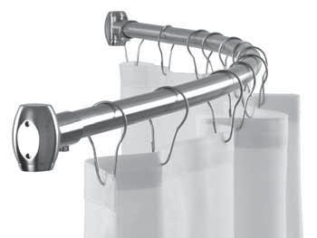 SHOWER PRODUCTS CURTAINS, HOOKS & RODS MODEL 9530-60 MODEL 9530-72 Shower curtain rod fabricated of stainless steel, seamless construction with exposed surfaces in architectural satin finish.