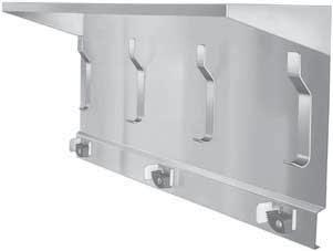 CUSTODIAL Bradley offers a variety of hook, holder and shelf combinations to organize custodial equipment. Different configurations are available to fit any need or any space.