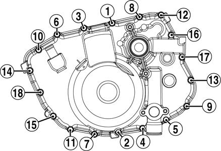 ZJ148A 2. With the two dowel pins installed in the engine case, install the torque limiter (A) and spacer (B); then install the inner spacer (C), idler gear (D), and outer spacer (E). ZJ151A 4.