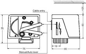 bulletins). A lever at the side of the actuator housing can be used to manually open a 2-way PDTO valve, or the normally closed port of a 3-way valve.