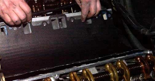 Don t forget to secure this gasket to the block as shown before setting the intake in place.