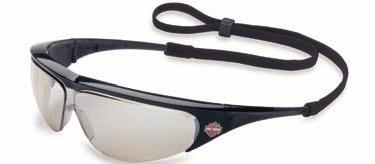 Harley-Davidson logo on frame and lens Spring-hinged temples for maximum comfort Sport style wrap-around design with excellent side protection HD501 Silver Matte Clear Hardcoat HD502 Silver Matte