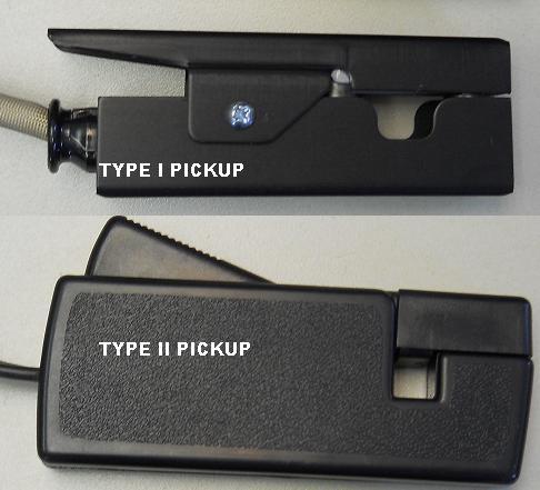 Currently, there are two pickups available Type I is a high gain pickup and works, and Type II is a low gain pickup.