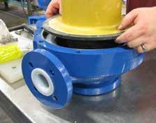 The face of the bushing should be approximately flush with the top of the impeller drive. Note: Make sure bushing does not fall out & get damaged during reassembly. 4.