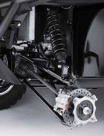 Long A-arms help increase wheel travel while minimizing camber change as the suspension is compressed for more precise steering control.