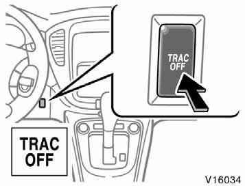 TRACTION CONTROL OFF MODE If your wheels get stuck in an ditch when you are driving on a severe off road and sand, turn off the traction control system.