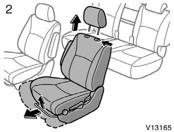 Flattening seatbacks (manual seat) CAUTION When returning the seatback to the upright position, observe the following precautions in order to prevent personal injury in a collision or sudden stop: