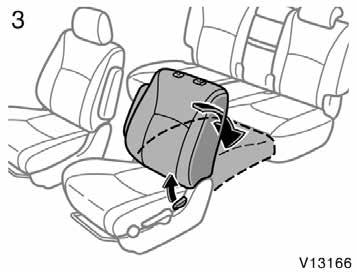 CAUTION Do not allow passengers to ride on the flattened seat while driving; use the seat in the normal position.