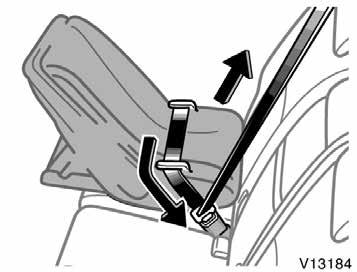 2. Fully extend the shoulder belt to put it in the lock mode. When the belt is then retracted even slightly, it cannot be extended.