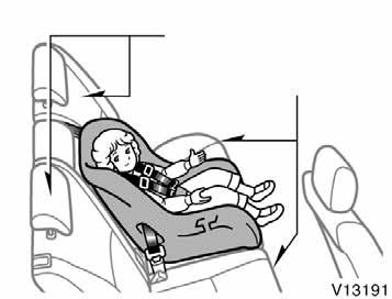 Same angle Same position Do not install a child restraint system on the second (or third) seat if it interferes with the lock mechanism of the front (or second) seats.
