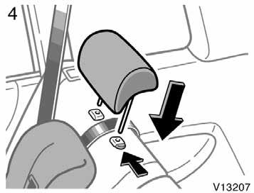 Installation with child restraint lower anchorages 4. Replace the head restraint and lift it up to the uppermost lock position.