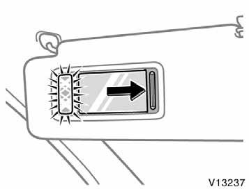 CAUTION Do not extend the plate at the end of the sun visor when the visor is in the position 1. It can cover the anti glare inside rear view mirror and obstruct the rear view.
