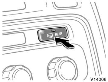 To turn on the rear window wiper, twist the lever knob upward. The key must be in the ON position.
