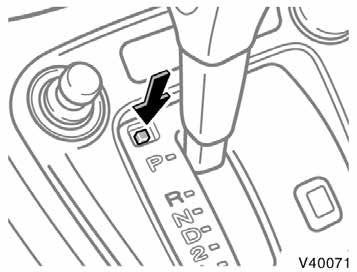 Insert your finger into the hole to push down the shift lock override button. You can shift out of the P position only while pushing the button. 4. Shift into the N position. 5. Insert the cover. 6.