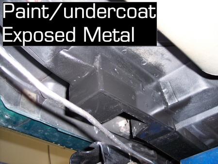 Paint the Exposed Metal You may use any paint or undercoat you wish to coat the exposed welded/grinded areas.