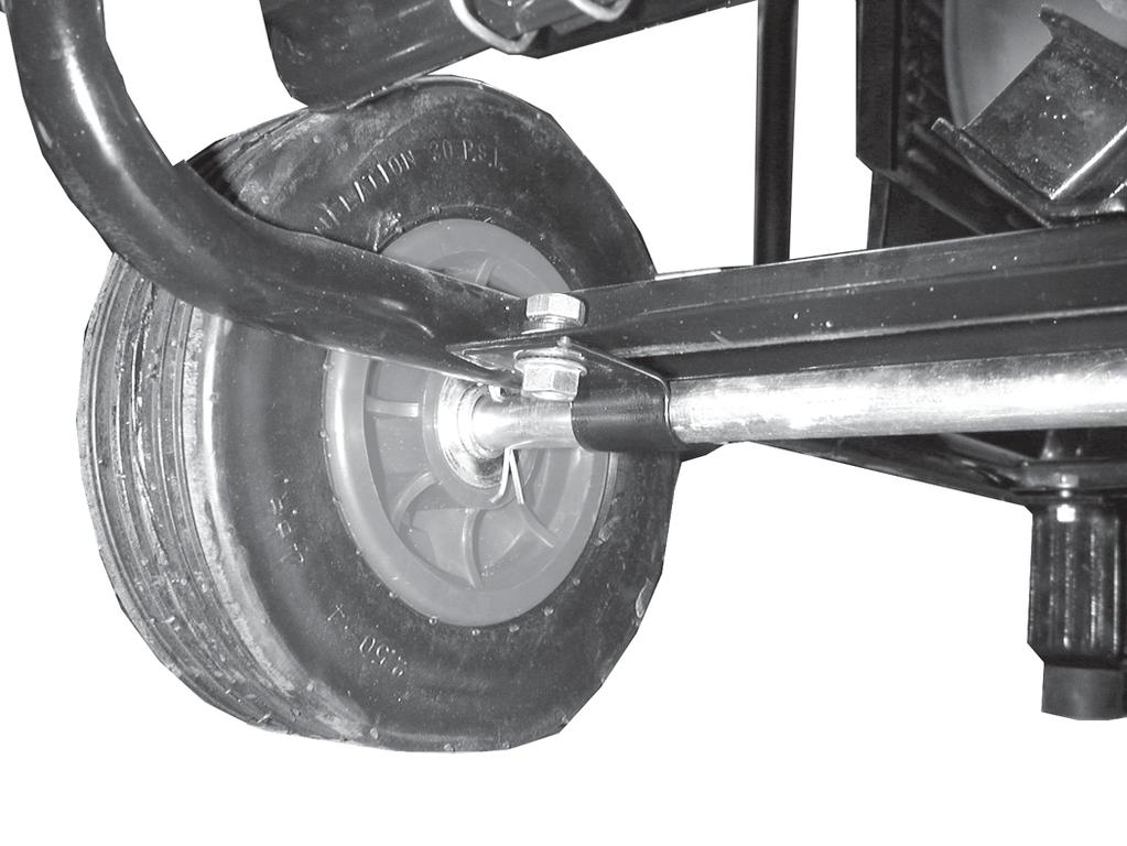 Optionally, if the Generator gas tank is empty, the Generator can be tipped on its back frame for ease of mounting the Axle (49), Wheels (50), and Shock Absorbing Feet (54).