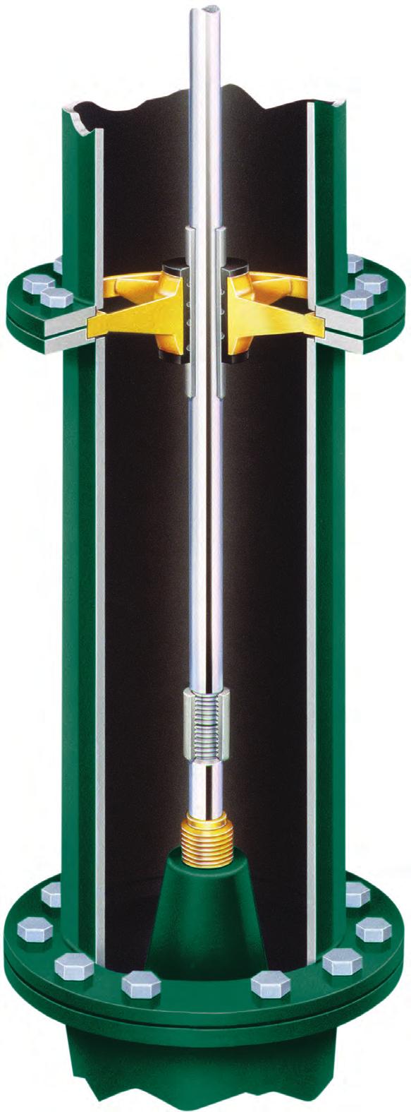 Column and Lineshaft Assemblies Threaded steel discharge column is available in standard sizes through 14" diameter.