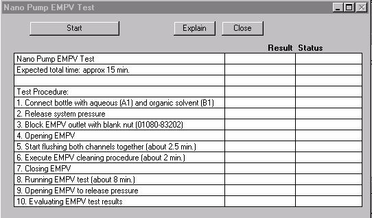 2 Troubleshooting and Test Functions EMPV Test Description The test is designed to verify the performance of the EMPV. The test must always be done when the EMPV valve is exchanged.