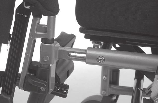 For each position the back rest hinge is pulled out, the gas spring is moved one hole towards the rear.