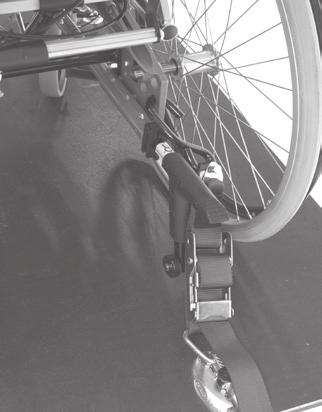 Always use approve wheelchair and occupant restraint system (ISO 10452:2012) for fixing the wheelchair in the vehicle.
