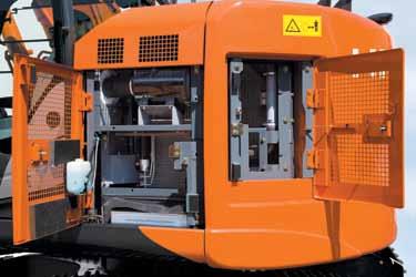 Keep working for longer thanks to user-friendly accessible features Easy access We have made life easier for you by introducing a range of convenient features integrated within the new ZAXIS range of