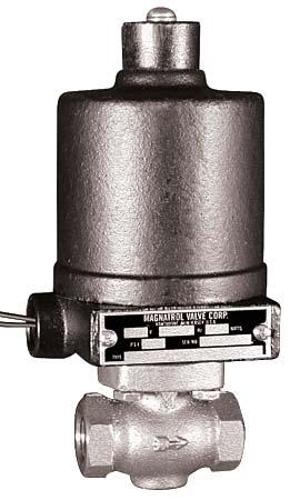 BULLETIN 6-JR STAINLESS STEEL SOLENOID VALVES TYPE JR - NORMALLY OPEN 3/ TO PIPE SIZE DIRECT TING - ORIFICE SIZES 1/ TO 3/ Valve closes when energized and opens when de-energized.