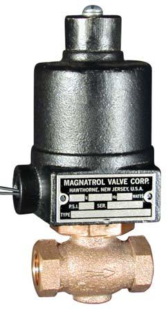 BULLETIN 6-NR BRONZE SOLENOID VALVES TYPE NR - NORMALLY OPEN TO 3/4 PIPE SIZE DIRECT TING - ORIFICE SIZES 3/32 TO Valve closes when energized and opens when de-energized.