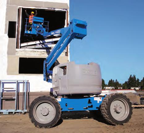 Genie articulating Z -booms provide the ultimate in versatility with up, out and over positioning capabilities for hard-to-access work areas.