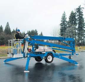 Genie TZ -50 trailer-mounted boom lift exactly where you need it.